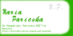 maria paricska business card